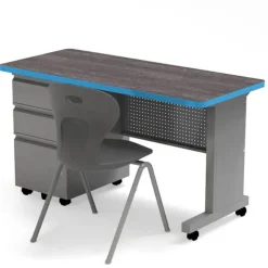 Allied Mobile Single Pedestal Teacher & Administrator Desk (24'' W x 54'' D)^ Teacher Desks|Instructor Desks