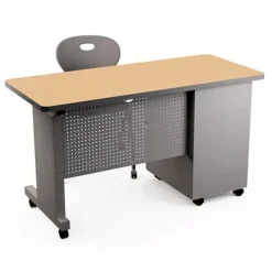 Allied Mobile Single Pedestal Teacher & Administrator Desk (24'' W x 54'' D)^ Teacher Desks|Instructor Desks
