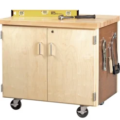 Diversified Spaces Mobile Storage Cabinet w/ Maple Top & Two Doors^ Mobile Cabinets|Workshop & Tool Cabinets