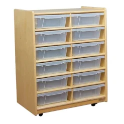 Wood Designs Mobile Storage Units with 12, 16 or 24 Letter Trays^ Cubbies