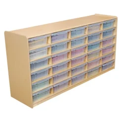 Wood Designs Mobile Storage Units with 30, 32 or 40 Letter Trays^ Cubbies