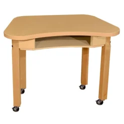 Wood Designs Mobile Synergy Desk (18'' x 30'' Rectangle)^ Collaborative Desks|Open Front School Desks