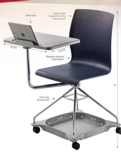 National Public Seating Mobile Tablet Chair^ Tablet Arm|Combo Chair Desks