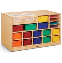 Jonti-Craft Mobile Twin Storage Island^ Tote & Bin Storage|Cubbies