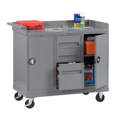Tennsco Mobile Workbench with Dual Storage Cabinets (3 Drawers)^ Mobile Cabinets|Workshop & Tool Cabinets