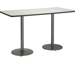 KFI Seating Mode Bar Height Cafe Table w/ Silver Round Base (36'' x 72'' Rectangle)^ Cafe Tables|Café