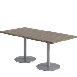 KFI Seating Mode Bar Height Cafe Table w/ Silver Round Base (36'' x 72'' Rectangle)^ Cafe Tables|Café