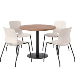 KFI Seating Mode Cafe Table with Four Lola Stack Chairs^ Restaurant & Cafe|Cafe Table & Chair Sets