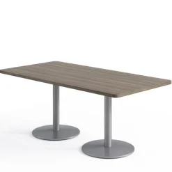 KFI Seating Mode Cafe Table w/ Silver Round Base (36'' x 72'' Rectangle)^ Cafe Tables|Café