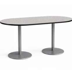 KFI Seating Mode Racetrack Bar Height Café Tables w/ Round Silver Base^ Cafe Tables|Café