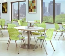 KFI Seating Mode Rectangular Dry Erase Cafe Table w/ Silver Round Base (36'' x 72'' Rectangle)^ Cafe Tables|Café