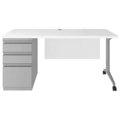 Hirsh Industries Modern Teacher T-Leg Desk w/ Single Pedestal - 60” W x 24” D^ Teacher Desks|Instructor Desks