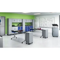 Hirsh Industries Modern Teacher T-Leg Table Desk w/ Casters - 60” W x 24” D^ Teacher Desks|Instructor Desks