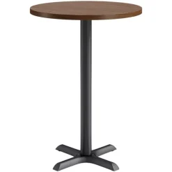 KFI Seating Mode Round Bar Height Cafe Table w/ Black X Base^ Cafe Tables|Café
