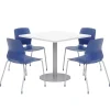 KFI Seating Mode Square Cafe Table with Four Lola Stack Chairs^ Restaurant & Cafe|Cafe Table & Chair Sets