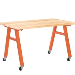 Diversified Spaces Natural Butcher Block A-Frame Tables^ Makerspace & Shop