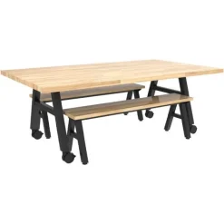 Diversified Spaces Natural Butcher Block A-Frame Tables^ Makerspace & Shop