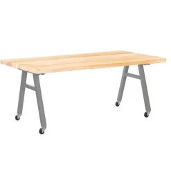 Diversified Spaces Natural Butcher Block A-Frame Tables^ Makerspace & Shop