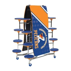 AmTab Ocean Wave Top Mobile Stool Cafeteria Tables^ Cafeteria|Cafeteria Tables