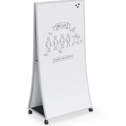 Best-Rite Ogee Curved Mobile Dry Erase Easel^ Mobile Reversible Boards