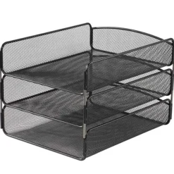 Safco Products Onyx Triple Tray Desk Organizer^ Office Desks|Mailroom & Sorters