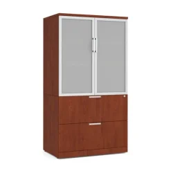 OfficeSource OS Laminate Bow Front U-Shape Desk Suite w/ Deluxe Full Pedestal & 2 Drawer Lateral File^ Office Suites