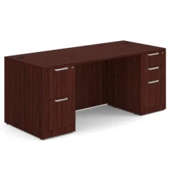 OfficeSource OS Laminate Desk W/ Double Full Pedestals (71