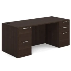 OfficeSource OS Laminate Desk W/ Double Full Pedestals (71