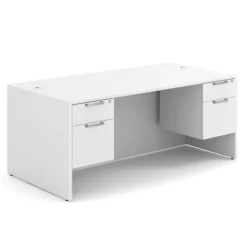 OfficeSource OS Laminate Desk W/ Double Hanging Pedestals (71