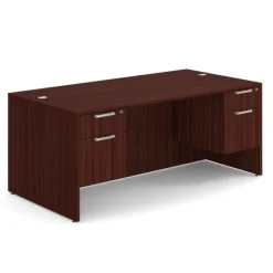 OfficeSource OS Laminate Desk W/ Double Hanging Pedestals (71
