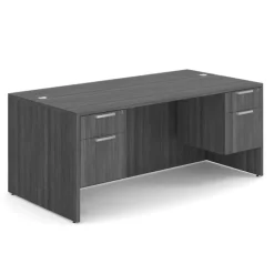 OfficeSource OS Laminate Desk W/ Double Hanging Pedestals (71