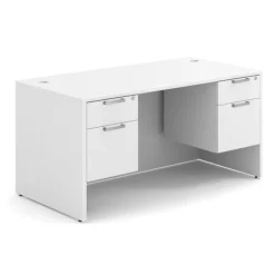 OfficeSource OS Laminate Desk W/ Double Hanging Pedestals (60