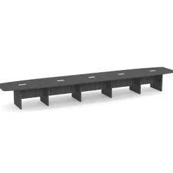 OfficeSource OS Laminate Expandable Boat Shaped Conference Tables w/ Slab Base^ Conference