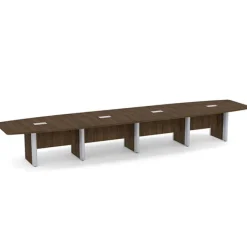 OfficeSource OS Laminate Expandable Boat Shaped Conference Tables w/ Elliptical Base^ Conference