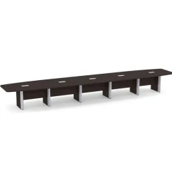 OfficeSource OS Laminate Expandable Boat Shaped Conference Tables w/ Elliptical Base^ Conference