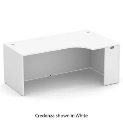 OfficeSource OS Laminate L-Shaped Desk Suite w/ Open Hutch^ Office Suites