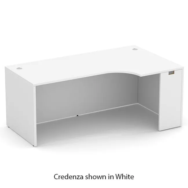 OfficeSource OS Laminate L-Shaped Desk Suite w/ Hutch & 2 Glass Doors^ Office Suites