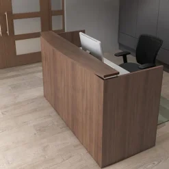 OfficeSource OS Laminate Reception Desk w/ Transaction Shelf^ Reception Desks