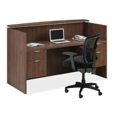 OfficeSource OS Laminate Reception Desk w/ Transaction Shelf^ Reception Desks