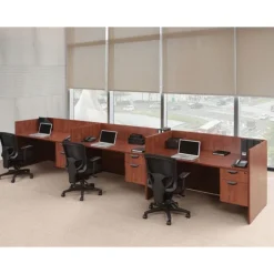 OfficeSource OS Laminate Three-Person Office Workstation^ Office Suites