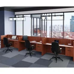 OfficeSource OS Laminate Three-Person Office Workstation^ Office Suites