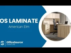 OfficeSource OS Laminate U-Shape Desk Suite w/ Hutch & Deluxe Full Pedestal^ Office Suites