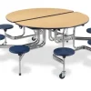 Virco Oval Mobile Stool Tables^ Cafeteria|Cafeteria Tables