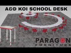 Paragon 6-Pack A&D Adjustable Koi Student Desks with Ready Stack Chairs Package^ Desk & Chair Packages|Classroom Desks & Chairs