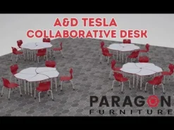 Paragon 5-Pack A&D Tesla Adjustable Student Desks with Ready Stack Chairs Package^ Desk & Chair Packages|Classroom Desks & Chairs