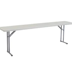 National Public Seating Package One 18'' x 96'' Plastic Folding Seminar Table & Four Plastic Folding Chairs^ Training & Seminar|Folding Chairs