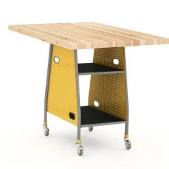 Paragon Package Set - Maker Invent 39"H Butcher Block Table & 4 Emoji Lab Stools^ Makerspace & Shop|Makerspace Stem Packages