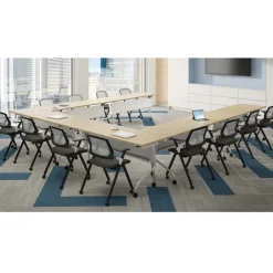 OfficeSource Package Set - 6 Training Tables w/ Flip Top Nesting Bases & Casters (60" X 24")^ Training & Seminar