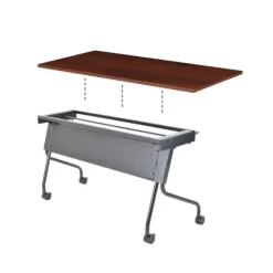 OfficeSource Package Set - 6 Training Tables w/ Flip Top Nesting Bases & Casters (60