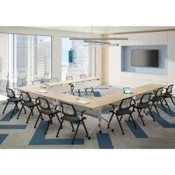 OfficeSource Package Set - 6 Training Tables w/ Flip Top Nesting Bases & Casters (72